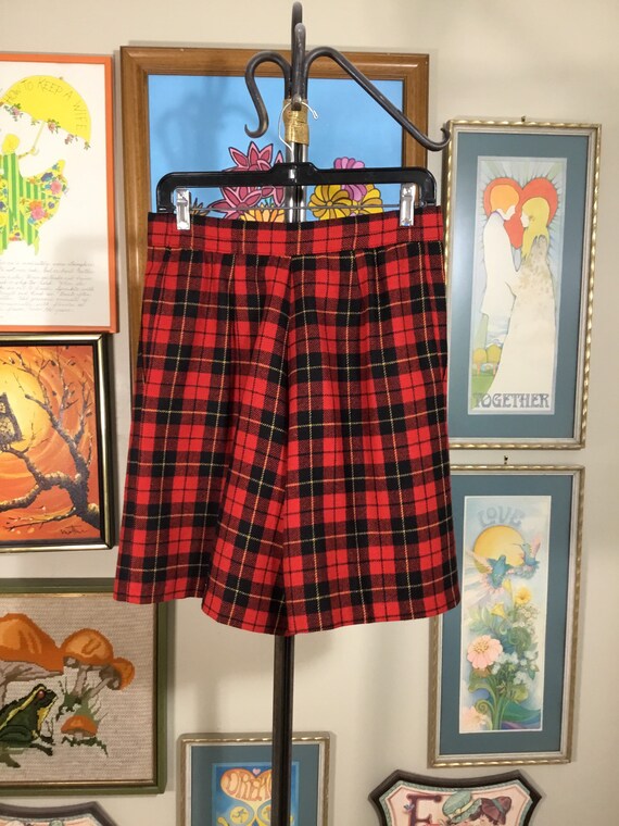 Alfred Dunner Women’s 1980’s Red Plaid Wool Short… - image 3