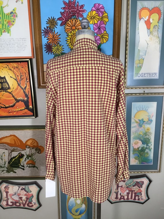 Richards 1980’s Men’s Gingham Check long Sleeve S… - image 3