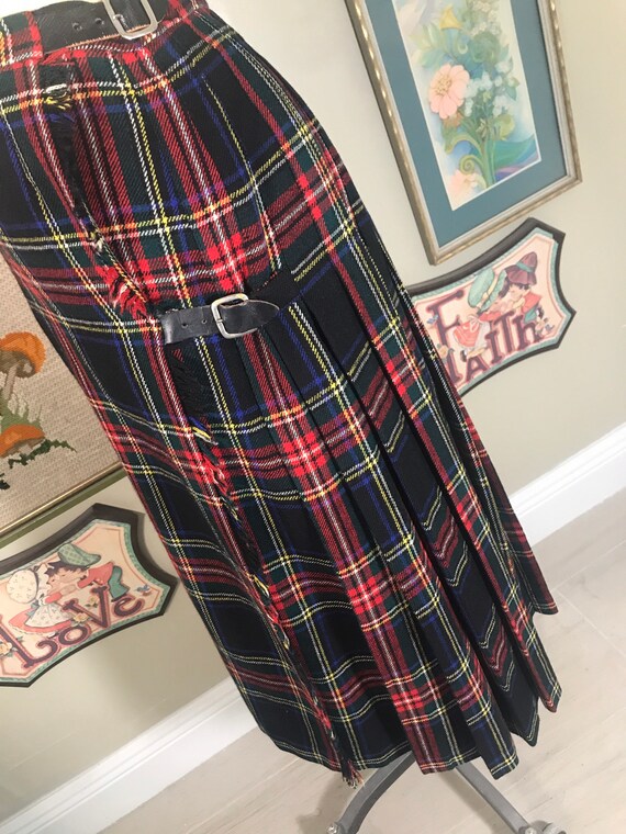 Strouss Kilt 1960's Era Scottish Wool Plaid Pleat… - image 3