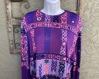 1970’s Pucciesque Polyester Print Pullover Blouse