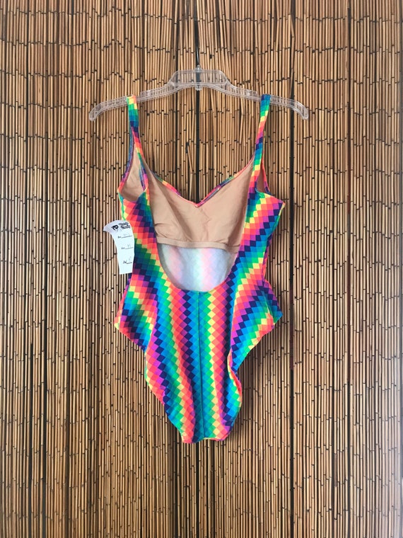 Catalina 1980s Neon Geometric One Piece Swimsuit - image 3