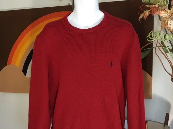 Ralph Lauren Polo Red 1980's Pullover Sweater - image 1