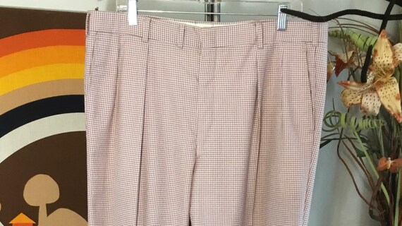 Donald Brooks 1980's Men's Front Pleated Checked … - image 1