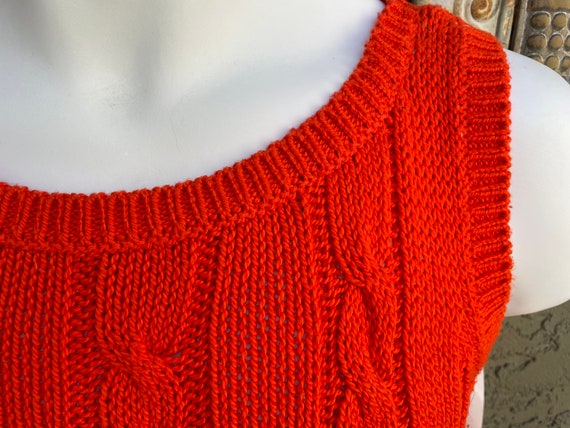 Liz Claiborne 1980’s Women’s Orange Sweater Vest - image 3