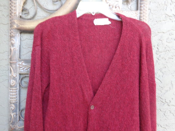 Saks Fifth Avenue 1960's Men's Alpaca Cardigan Swe