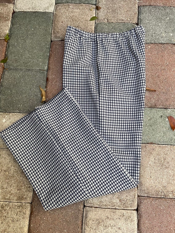 1970’s Women’s Navy Houndstooth Plaid Polyester P… - image 4