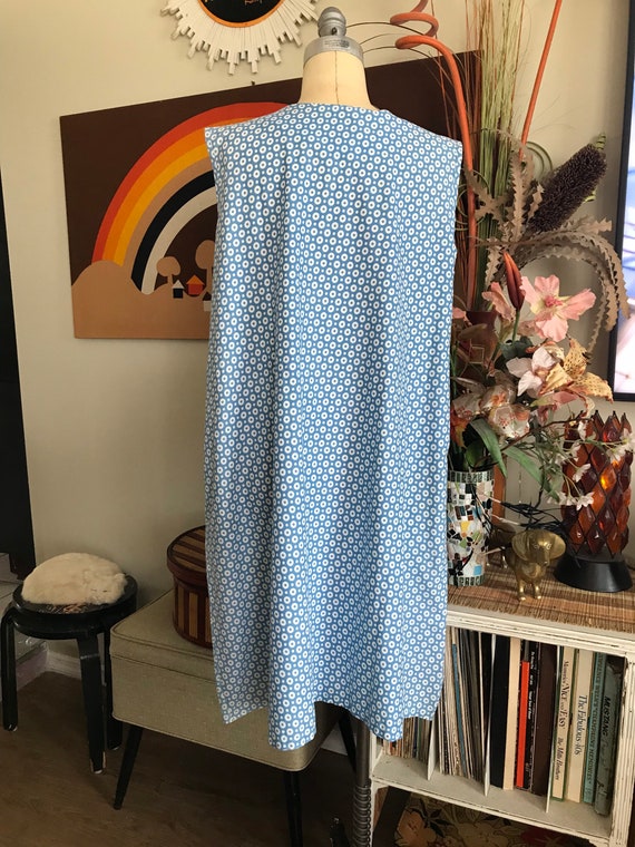 1970's Summer Cotton House Dress/Shift Dress - image 3