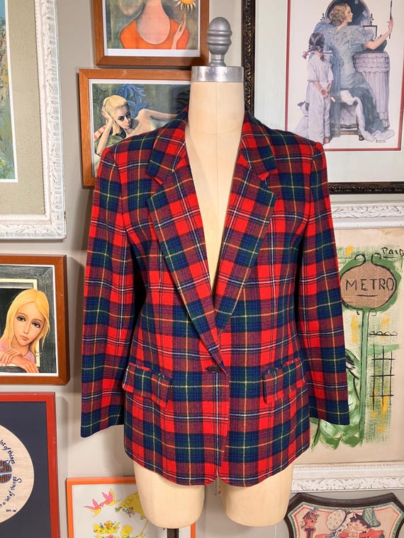 Pendleton 1960’s Virgin Wool plaid blazer - image 2