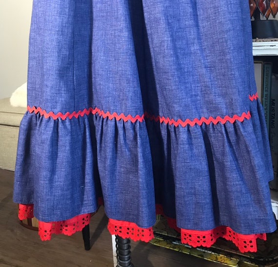 1980s Chambray Western Skirt - image 1