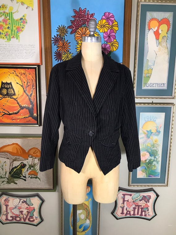 Levi's Jeans 1990's 2 Piece Ladies Pin Stripe Suit - image 3