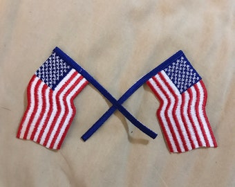 Iron On American Dual U.S. Flag Patch