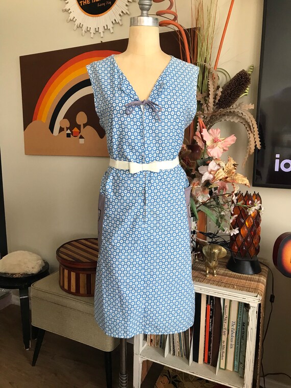 1970's Summer Cotton House Dress/Shift Dress - image 2