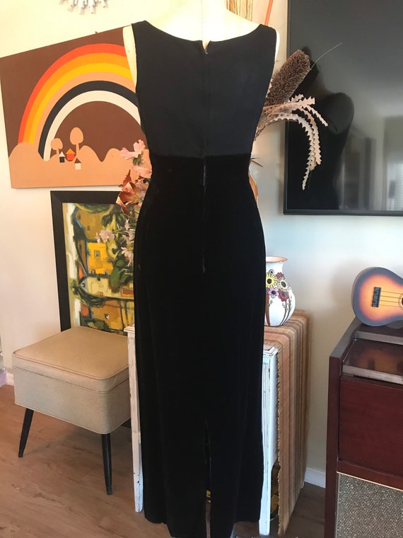 1960s Gown Black Velvet and Rayon - image 3