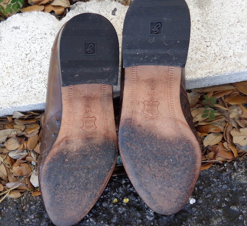 Giorgio Brutini 1980's Men's Brown Snake Skin Leather Loafers image 6