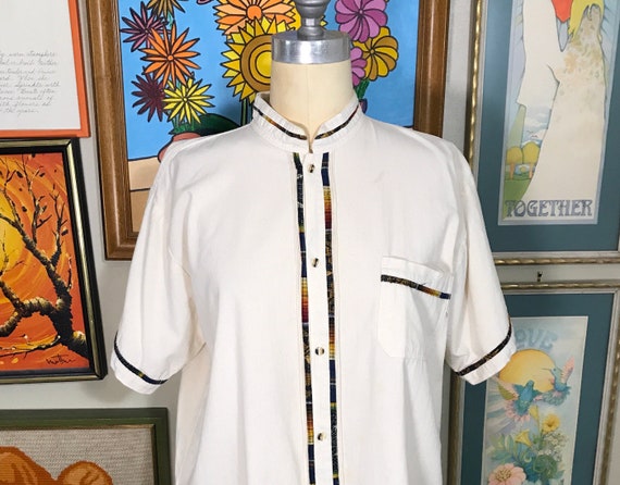 1980’s Banded Collar Shirt