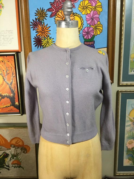 Quality House 1950’s Women’s Light Gray Cashmere … - image 1