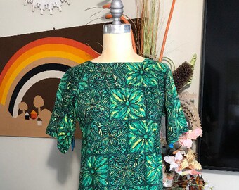 Daels Honolulu 1960's mini Dress Original Cotton Hawaiian Aloha