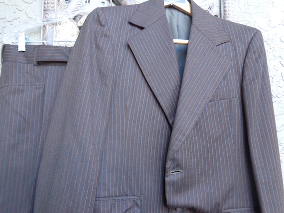 Men's 1970's Pinstripe Wool Suit