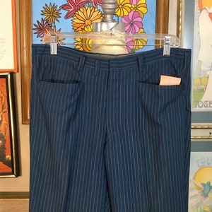 1960’s Vintage Men’s Blue Stripe Mod Flare Pants