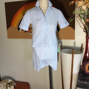 JoAnn of California 1960&#39;s Ladies 2Piece Gingham Shorts Outfit