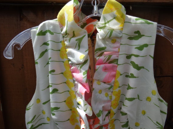 1960's Maxi Dress Hawaiian Floral Pastel Print