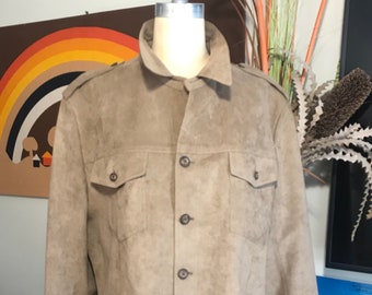 1970s Ultra Suede Leisure Jacket Camel Unisex Button down