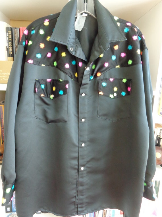 1980s Neon Western Disco Shirt - image 3