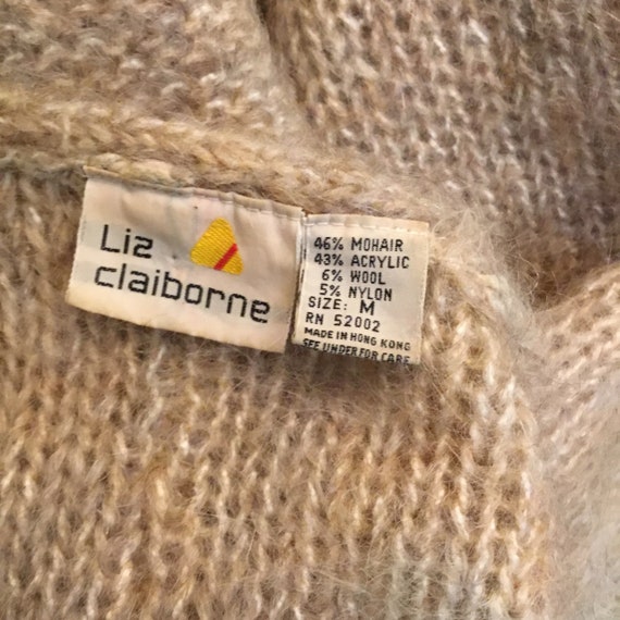 Liz Claiborne 1980's Mohair Blend Cardigan Sweater - image 6