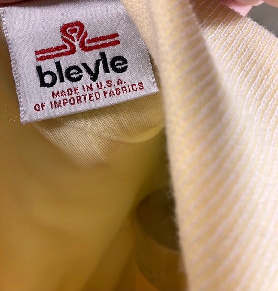 Bleyle 1980's Blazer Ladies Pale Yellow Polyester… - image 6