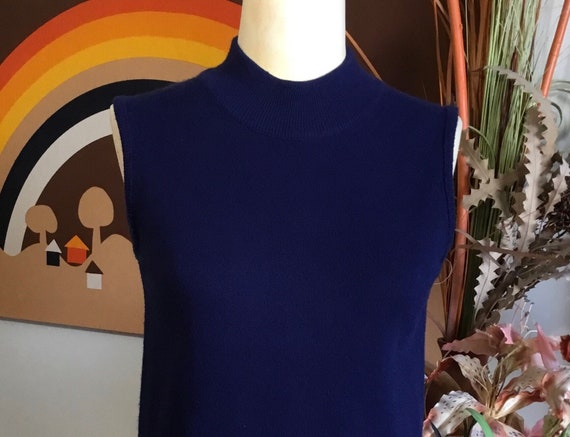 Talbott Taralan Women's 1960's Navy Sweater Vest - image 1