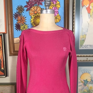 Pierre Cardin 1970&#39;s Ladies Pink Knit Pullover