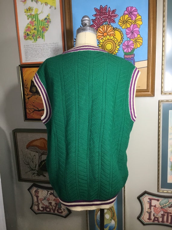 Fila Italy 1980’s Men’s Kelly Green Wool Blend Sw… - image 3