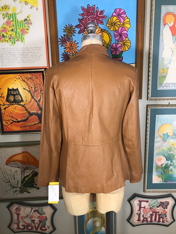 Bagatelle 1970’s Women’s Camel Tan Leather Jacket - image 3