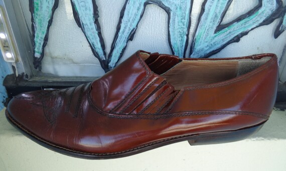 Bloomingdale's 1980's Brown Leather Italian Slip … - image 4