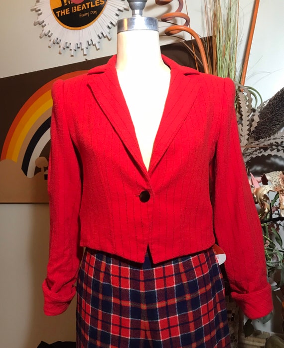 David Hayes 1980s Neiman Marcus Pinstriped Bolero… - image 2