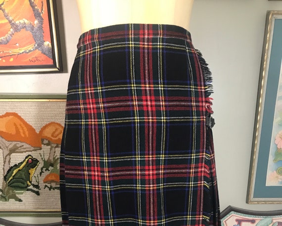 Strouss Kilt 1960's Era Scottish Wool Plaid Pleat… - image 1