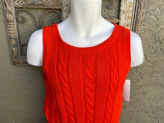 Liz Claiborne 1980’s Women’s Orange Sweater Vest - image 1