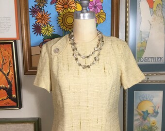 Vera Maxwell Original 1960’s Beige Flax Dress