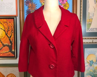 1950's Wool Blazer Ladies Red