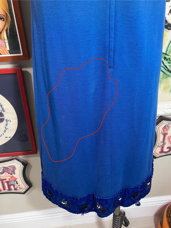 Palio 1960's 100% Virgin Wool Royal Blue Sleevele… - image 9