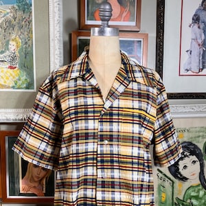 Laguna 1970’s Seersucker Plaid Unisex Cabana Shirt