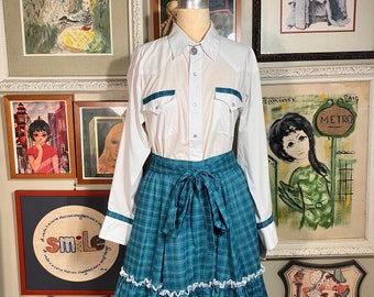 Double S Ladies 1970's Skirt & Blouse Western Wear Set