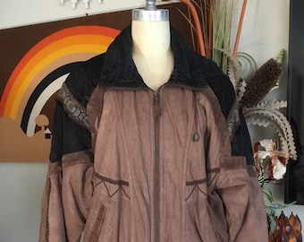 International Outerwear 1980's Men's Brown & Camel Tan Leather Jacket