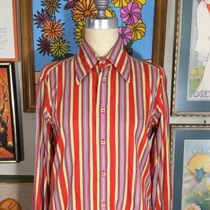 Lucien Piccard 1970’s Men’s Bold Stripe Shirt