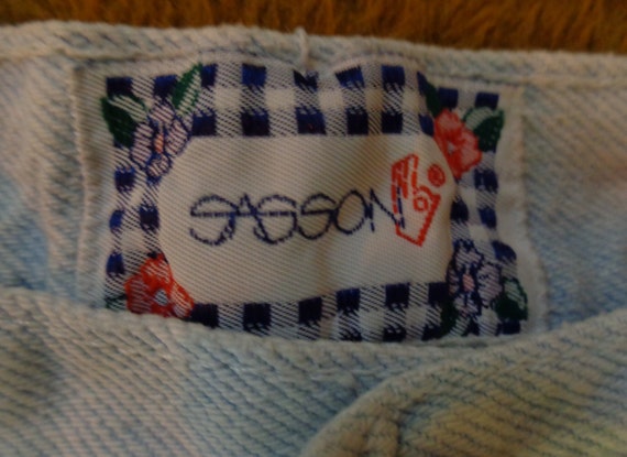 Sasson 1980'S Acid Wash Denim Jeans With Lace - image 3