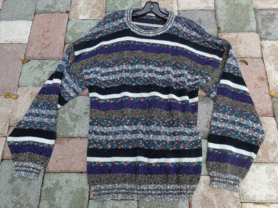 Impact 1980’s Multi Color Men's Pullover Sweater - image 2