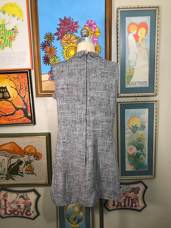 1960’s Mod Cotton Tweed Shift Dress - image 6