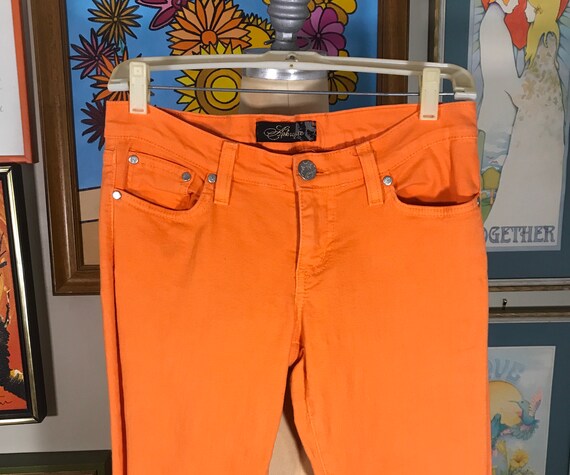 APHRODITE 1990's Skinny Jeans Orange size 7 hip h… - image 1