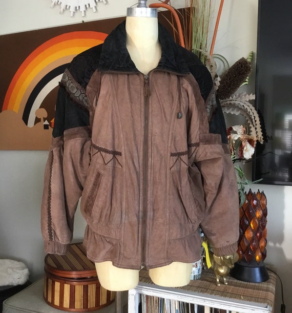 International Outerwear 1980's Men's Brown & Came… - image 2