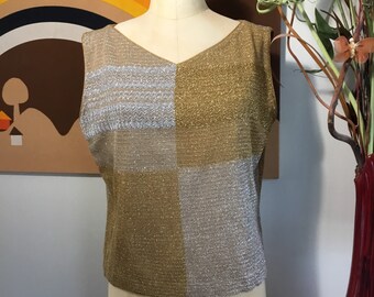 Caledonia 1960’s Vintage Women’s Sparkling Silver & Gold Top